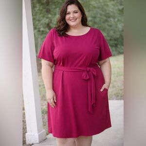 Lane Bryant Fuchsia Midi Dress